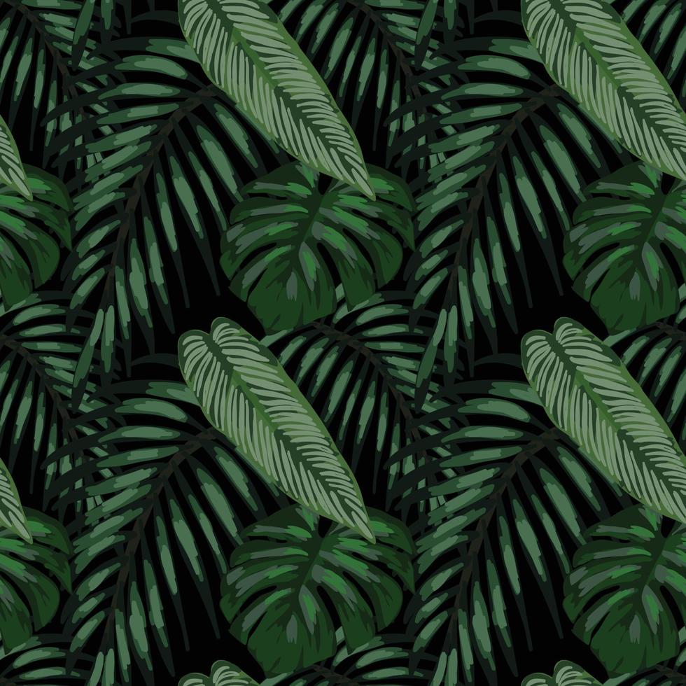 tropisch doorbladert en tropisch naadloos ontwerp vector