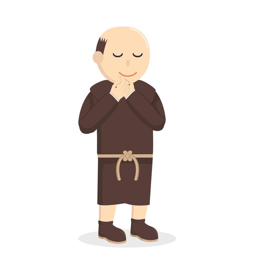 christen monnik bidden ontwerp karakter Aan wit achtergrond vector