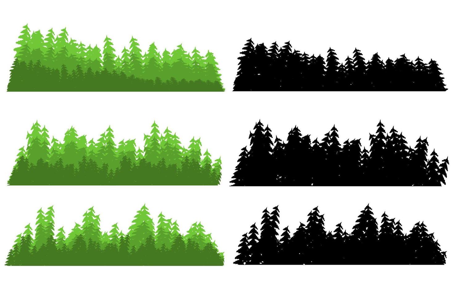 pijnboom boom set. Woud reeks vector