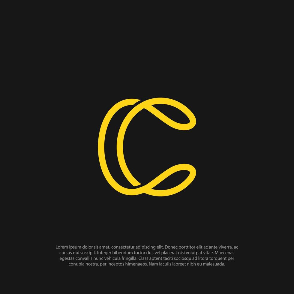brief c oneindigheid logo sjabloon. oneindigheid, eindeloos, onbeperkt symbool concept vector
