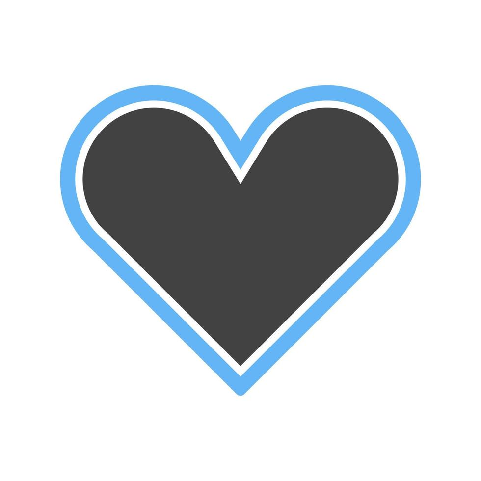single hart glyph blauw en zwart icoon vector