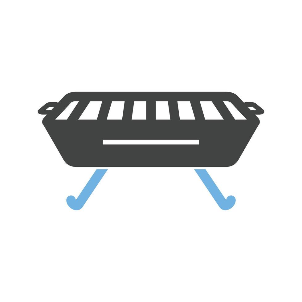 barbecue glyph blauw en zwart icoon vector