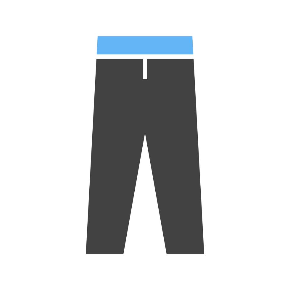 broek glyph blauw en zwart icoon vector