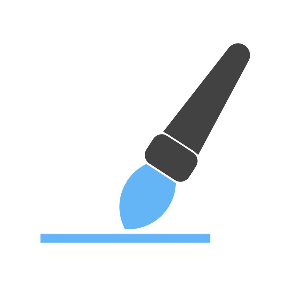 borstel tekening lijn glyph blauw en zwart icoon vector