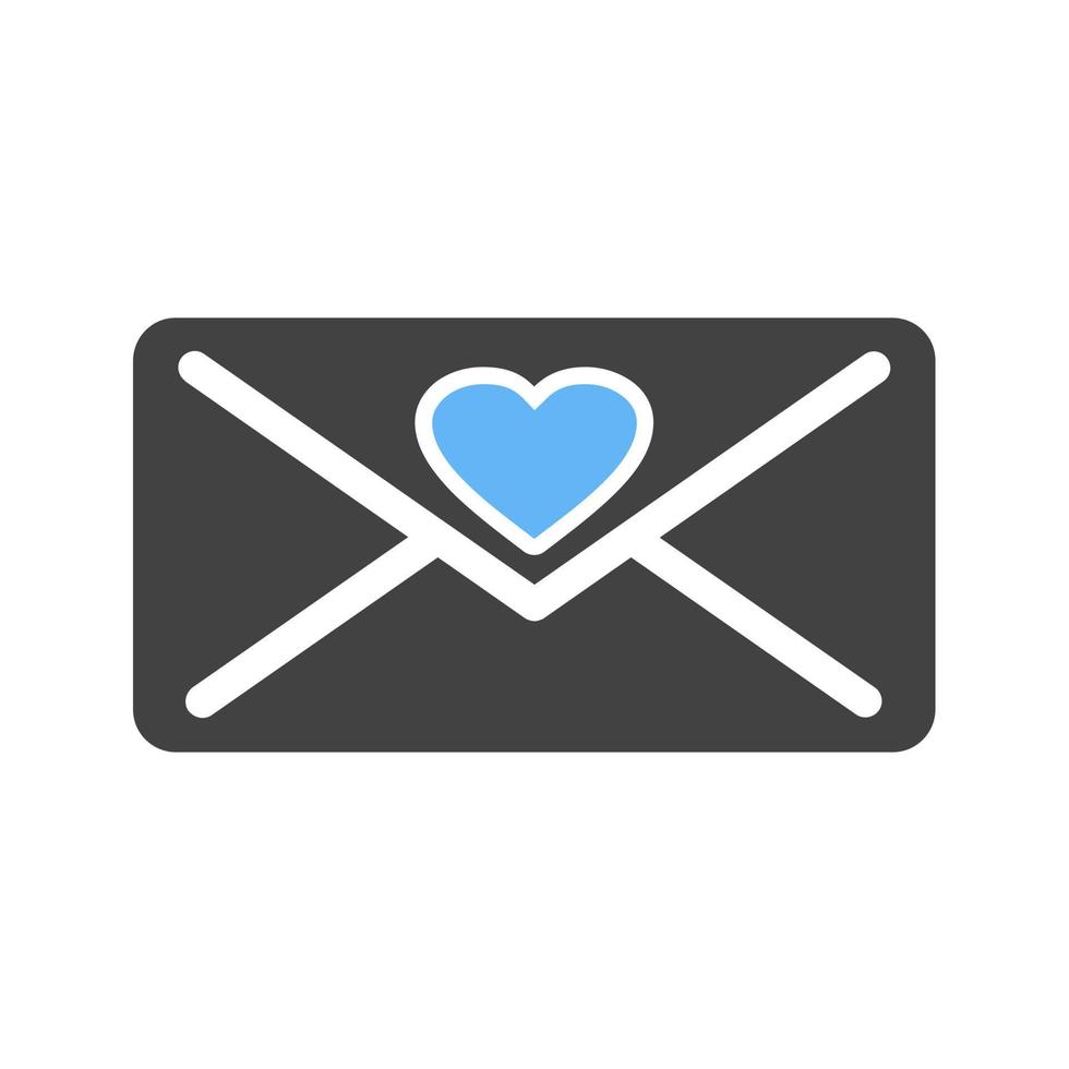 envelop glyph blauw en zwart icoon vector