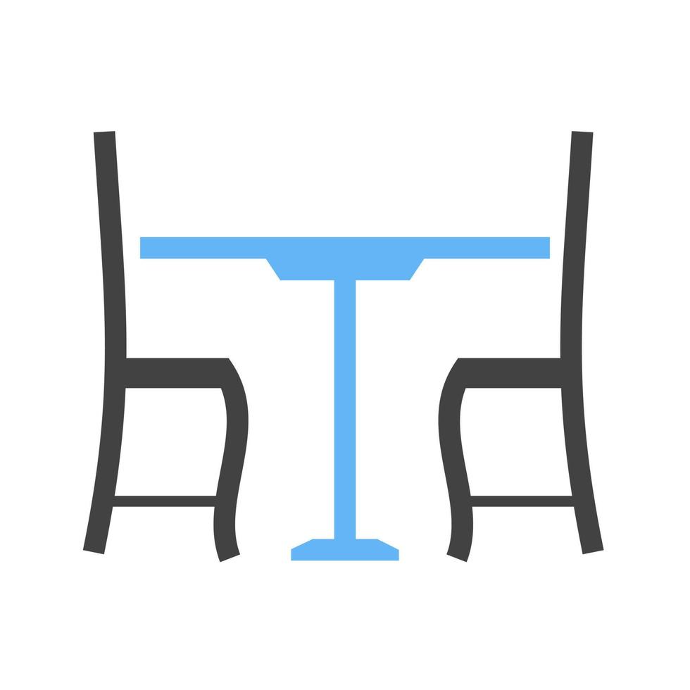 lunch tafel glyph blauw en zwart icoon vector