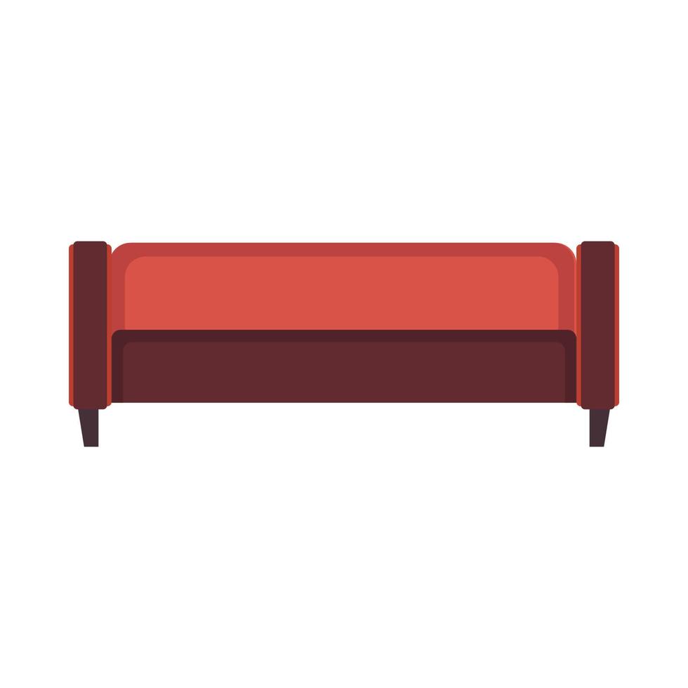 sofa meubilair vector pictogram vooraanzicht illustratie ontwerp. woonkamer interieur zitelement. flat divan huis gezellig