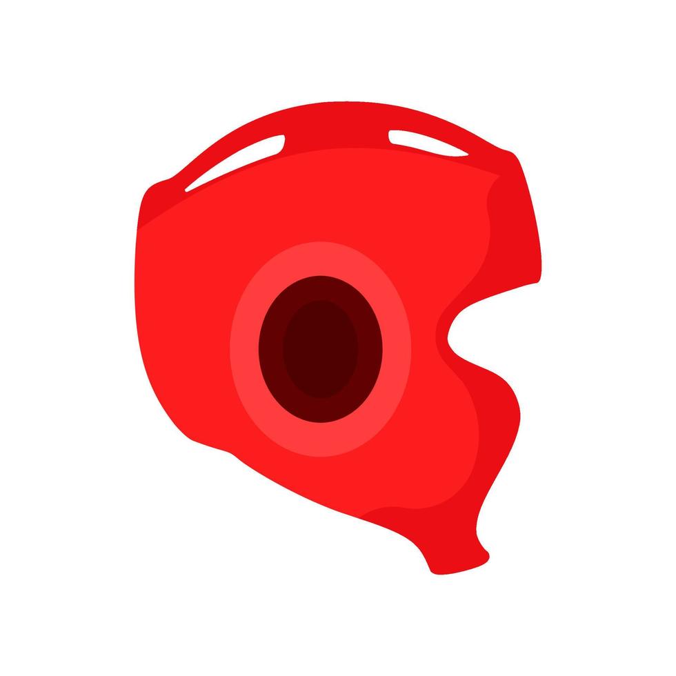 boksen helm vlak symbool kant visie pictogram. bescherming rood Sportschool hoed. uniform Mens masker sport vector icoon