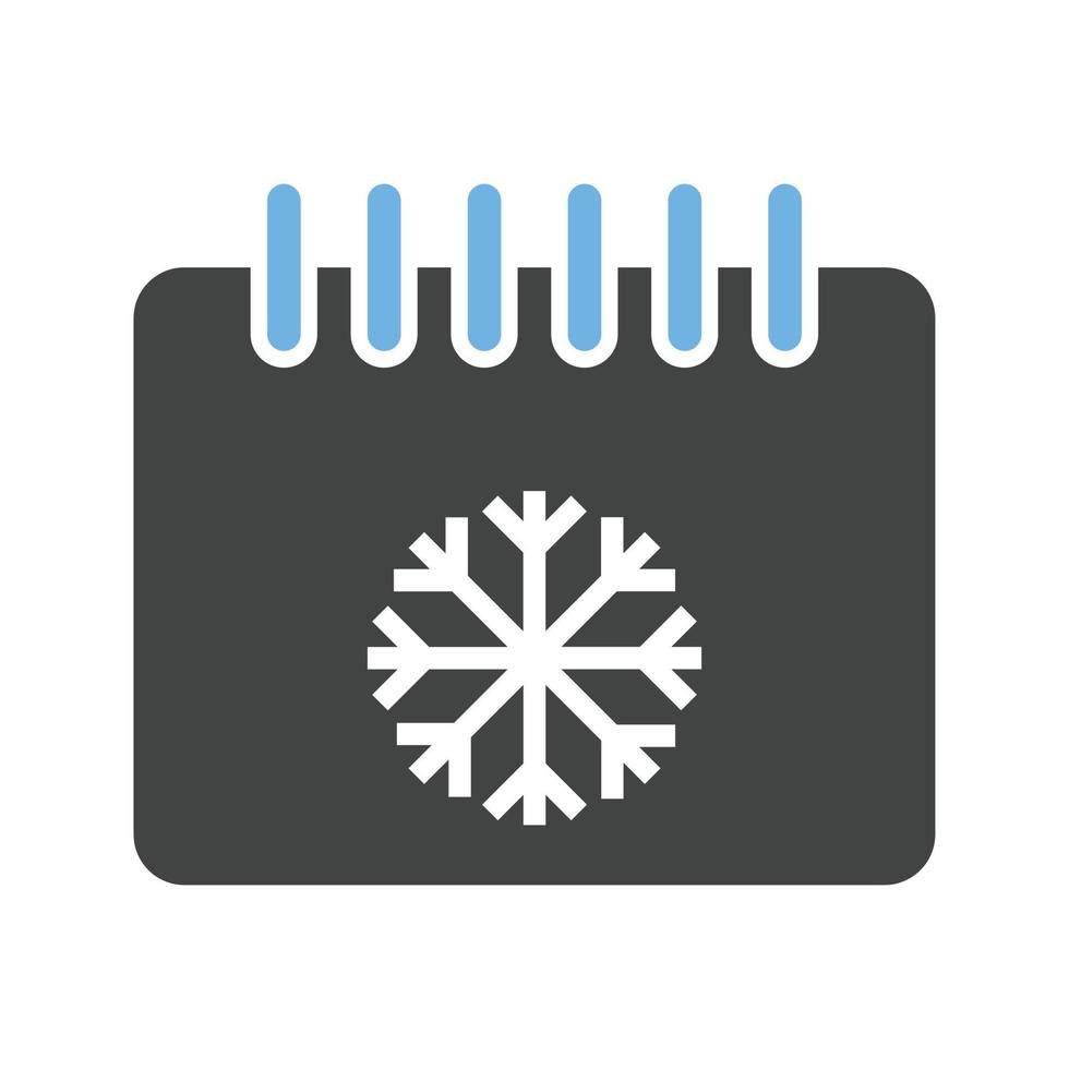 winter seizoen glyph blauw en zwart icoon vector