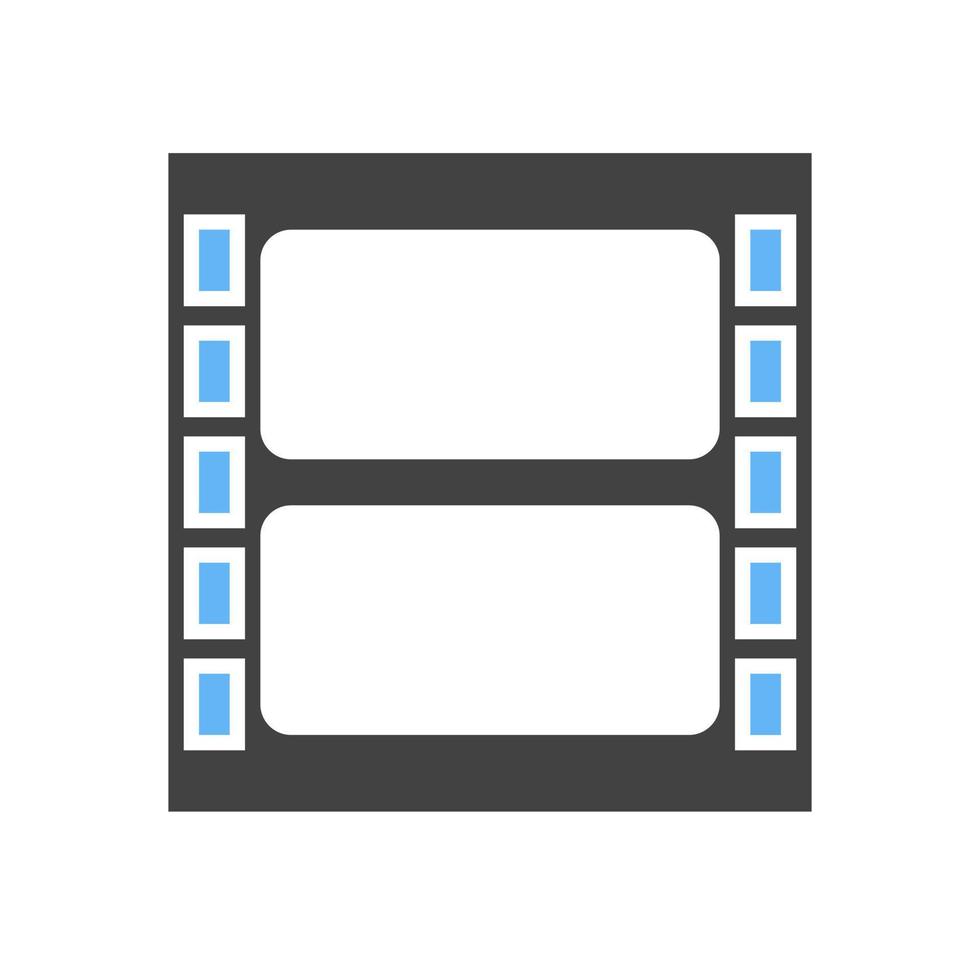 video glyph blauw en zwart icoon vector