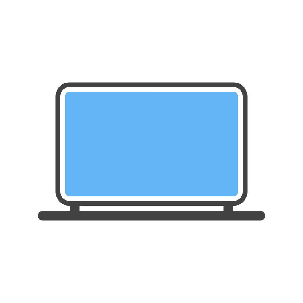 laptop glyph blauw en zwart icoon vector