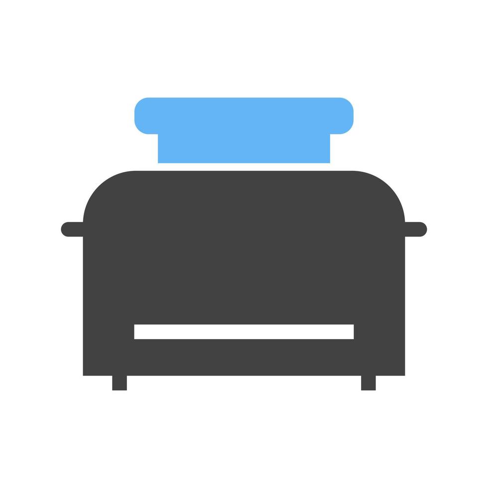 tosti apparaat glyph blauw en zwart icoon vector
