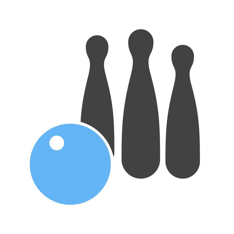 bowling glyph blauw en zwart icoon vector