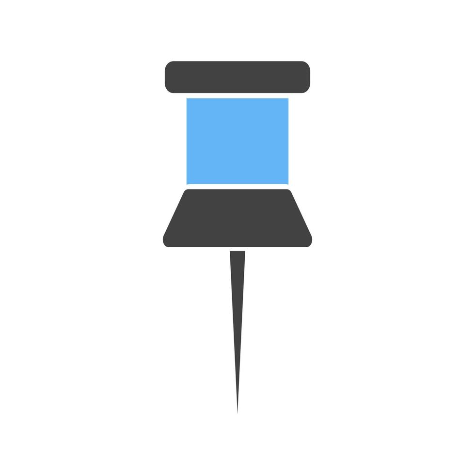 aanbrengen pin glyph blauw en zwart icoon vector