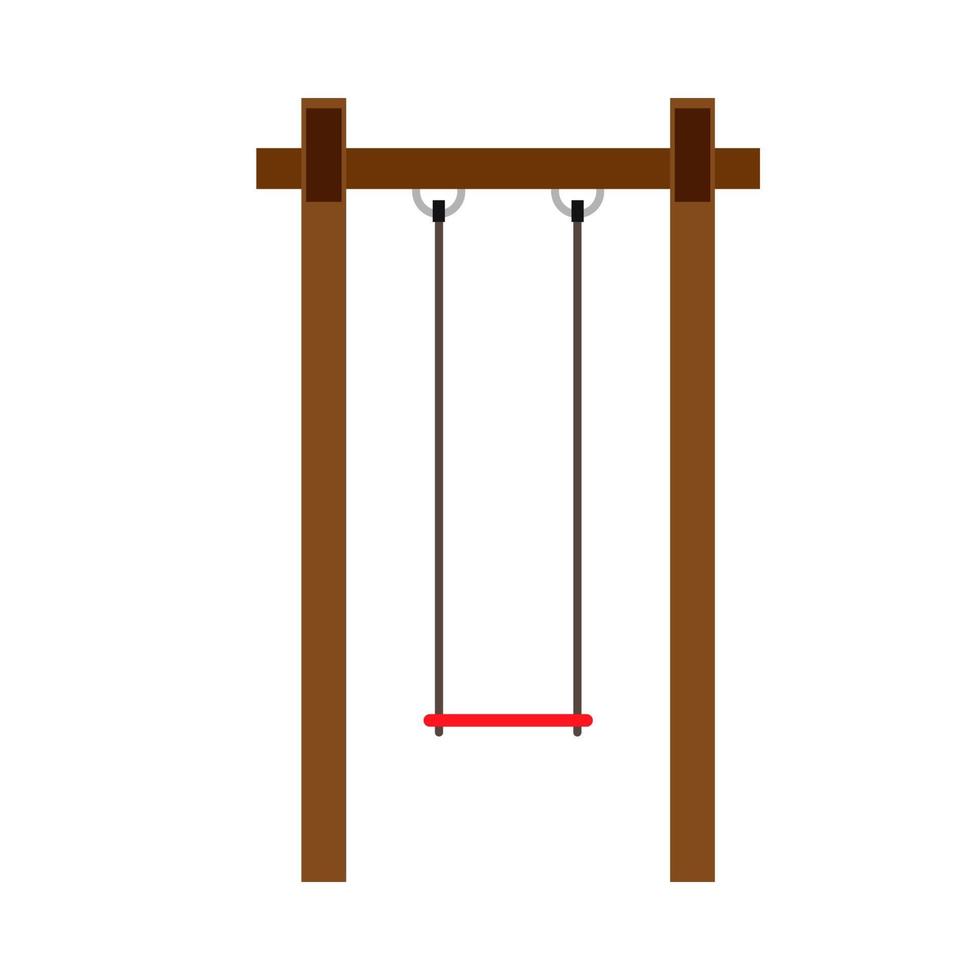 kinderen schommel werkzaamheid vrije tijd spel spelen vector icoon. buitenshuis pictogram houten speelplaats park uitrusting