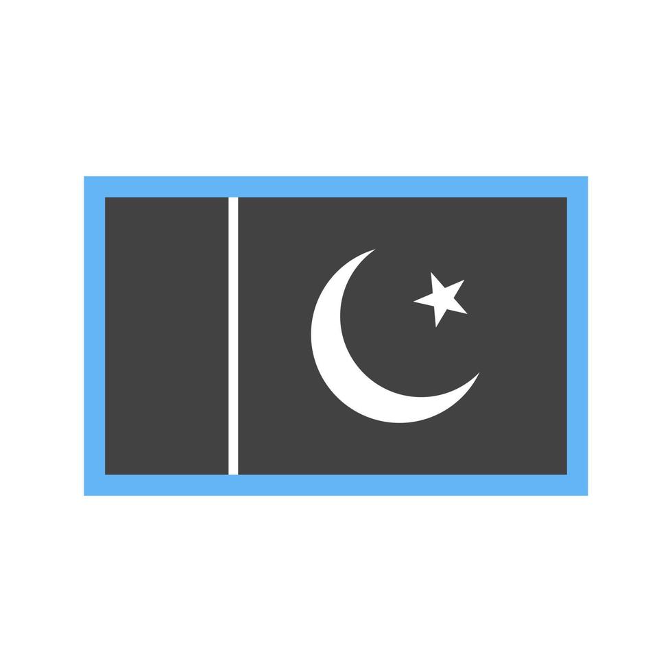 Pakistan glyph blauw en zwart icoon vector