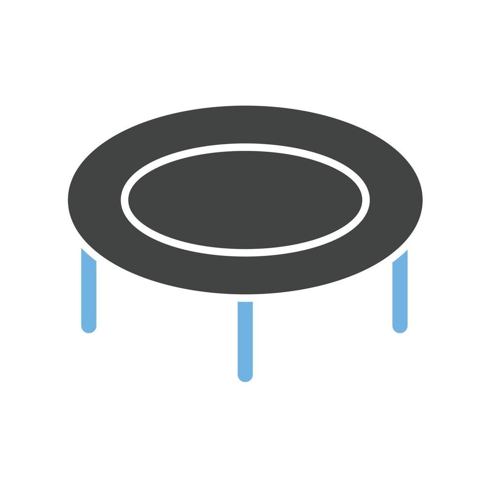 trampoline glyph blauw en zwart icoon vector