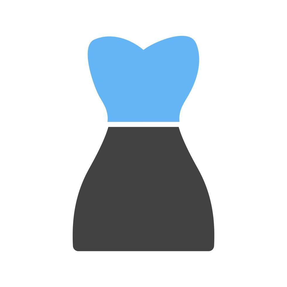 nacht jurk glyph blauw en zwart icoon vector