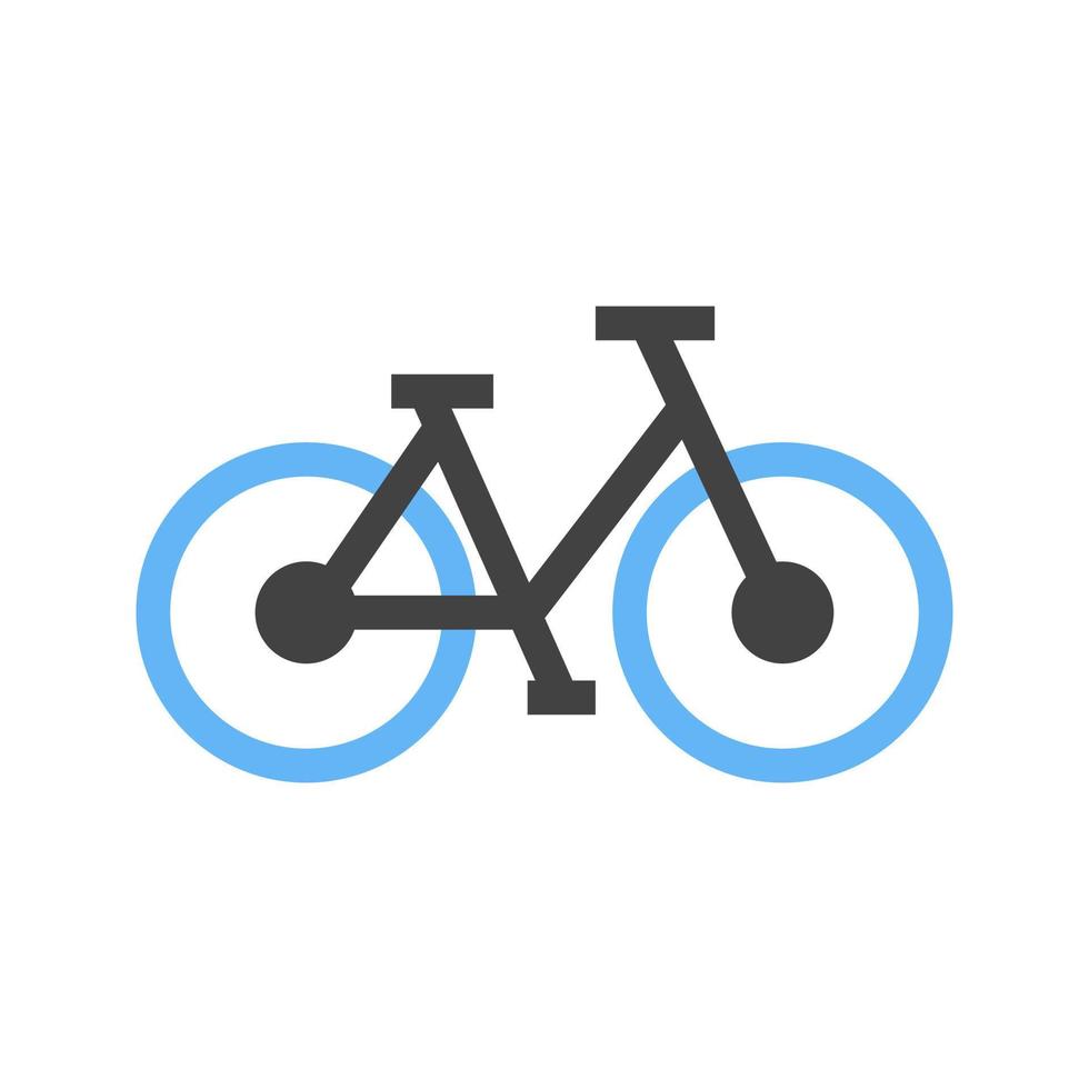 fiets glyph blauw en zwart icoon vector