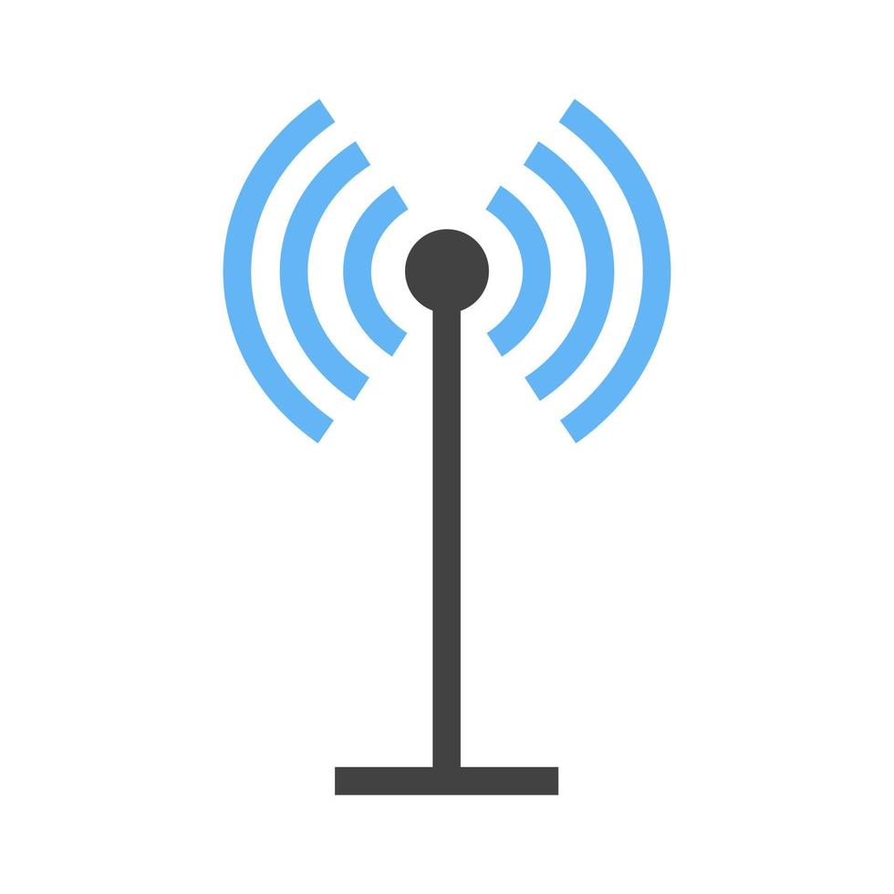 antenne glyph blauw en zwart icoon vector