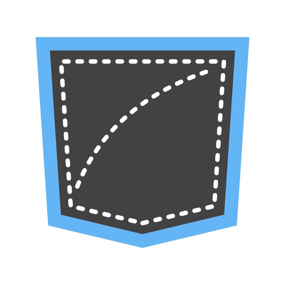 zak- plein glyph blauw en zwart icoon vector