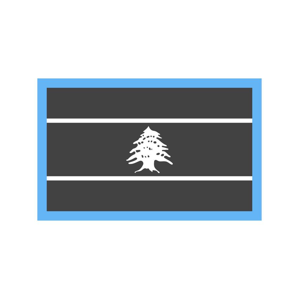 Libanon glyph blauw en zwart icoon vector