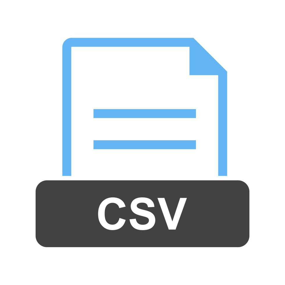 csv glyph blauw en zwart icoon vector