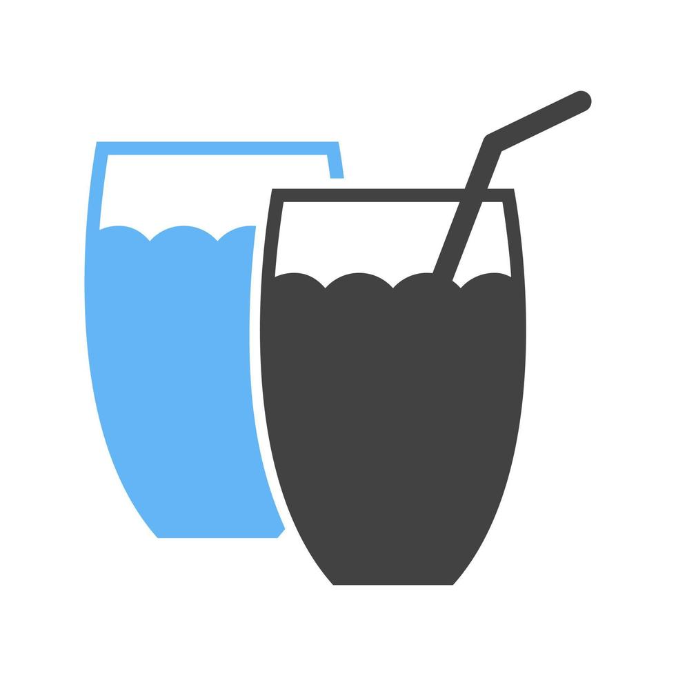 drankjes glyph blauw en zwart icoon vector