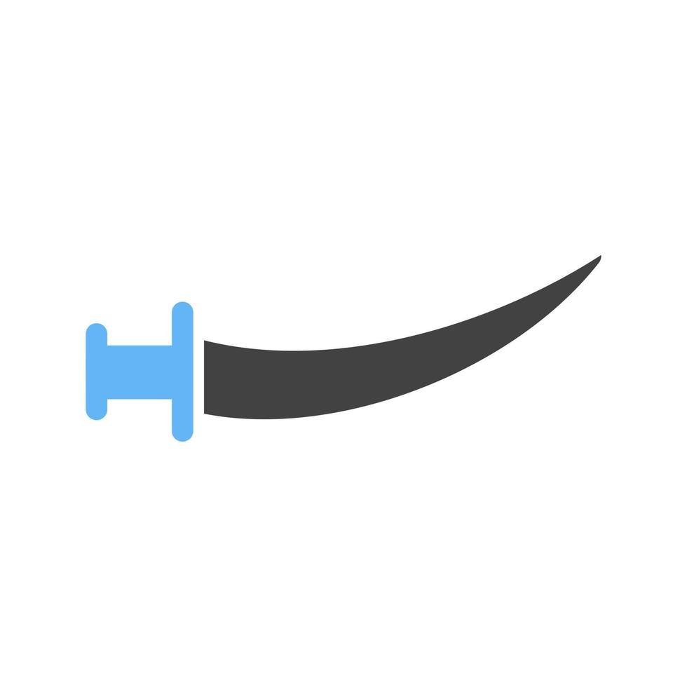 Arabisch zwaard glyph blauw en zwart icoon vector