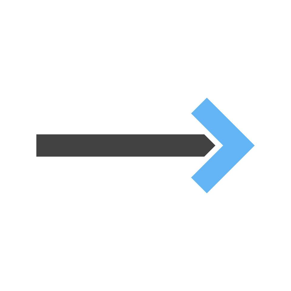Rechtsaf pijl glyph blauw en zwart icoon vector