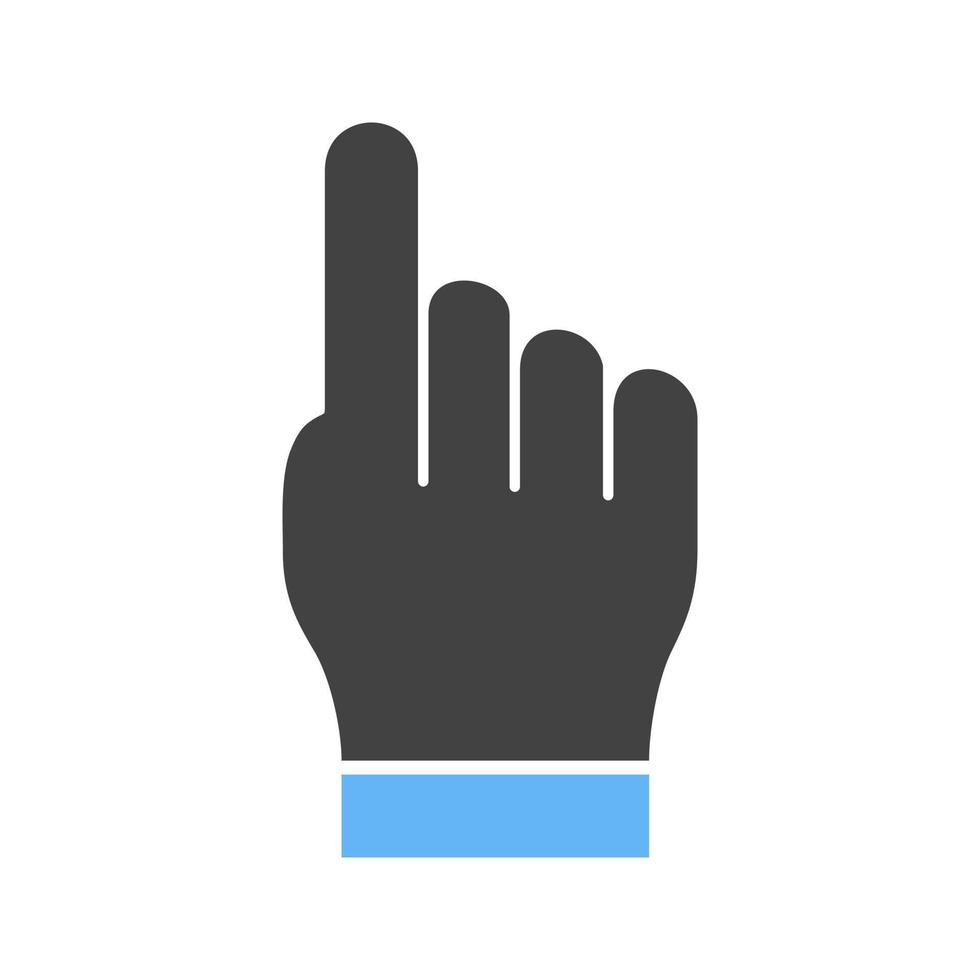 hand- cursor glyph blauw en zwart icoon vector