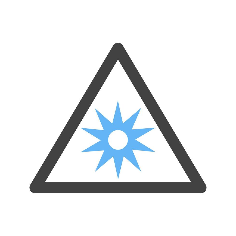 optisch straling glyph blauw en zwart icoon vector