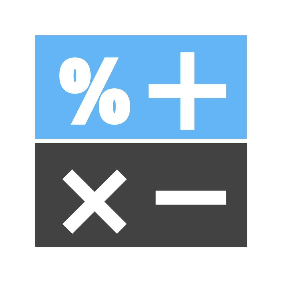 wiskunde glyph blauw en zwart icoon vector