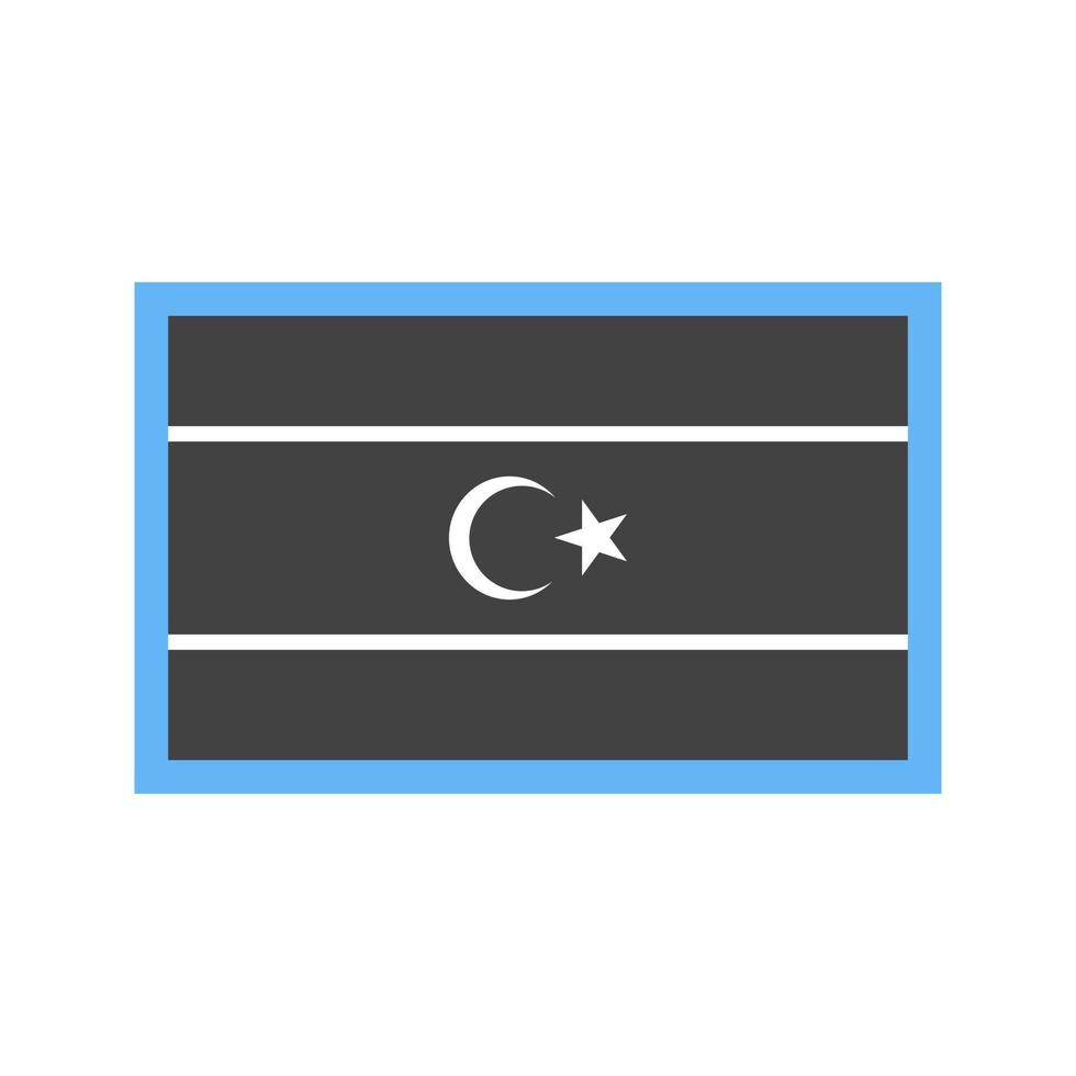 Libië glyph blauw en zwart icoon vector