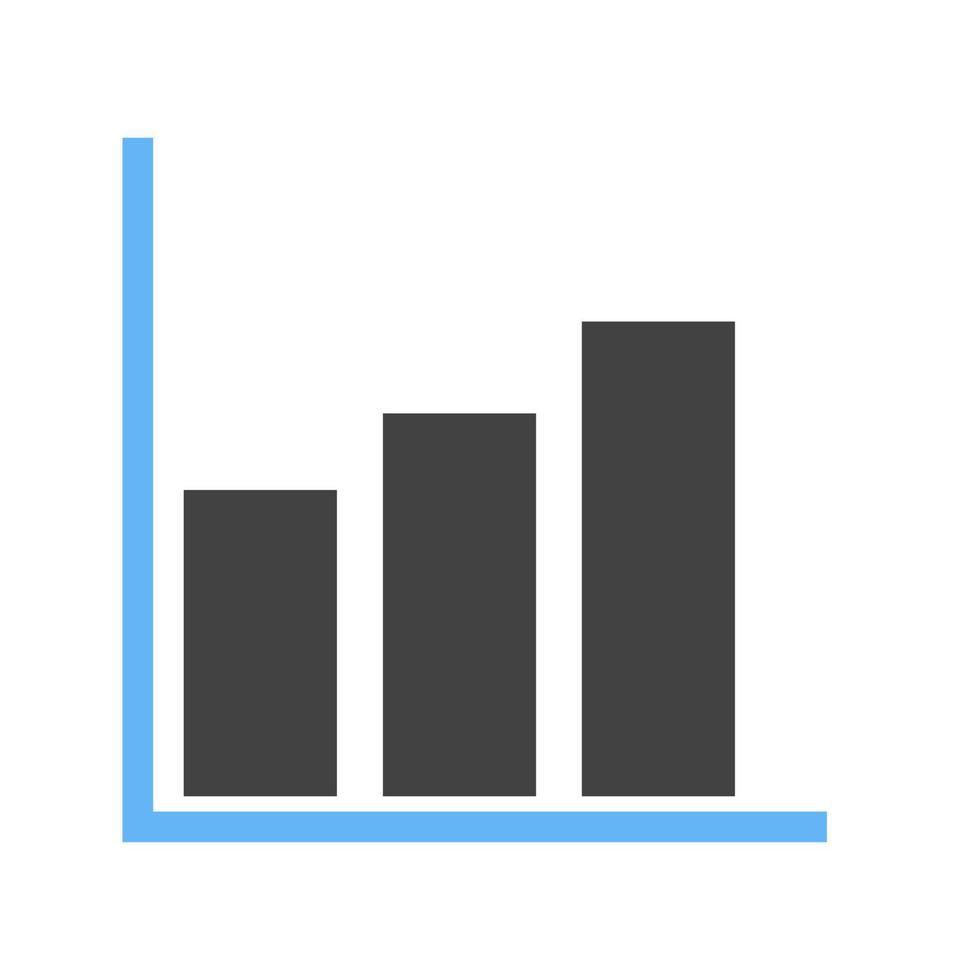 bar tabel glyph blauw en zwart icoon vector