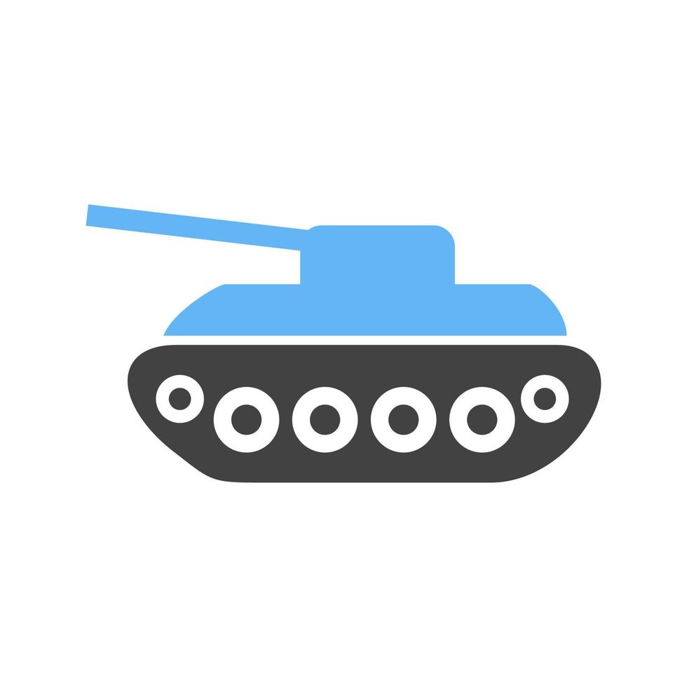 tank ii glyph blauw en zwart icoon vector