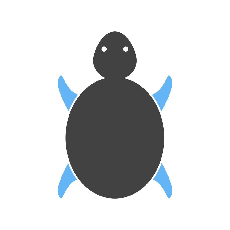 schildpad glyph blauw en zwart icoon vector