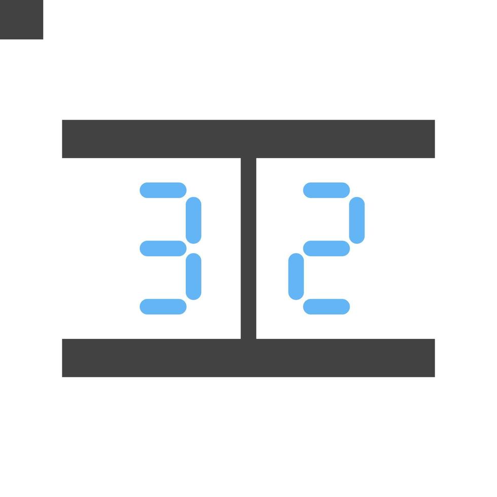 scorebord glyph blauw en zwart icoon vector