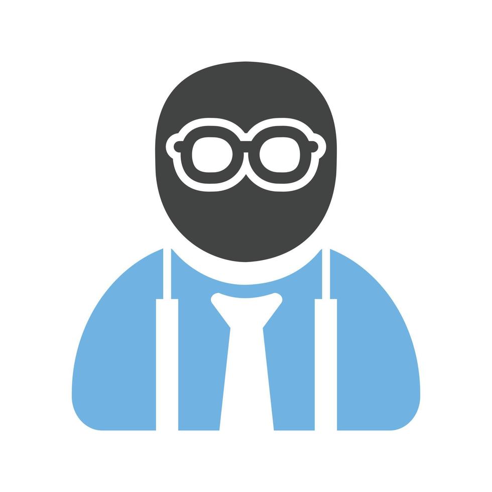 nerd glyph blauw en zwart icoon vector