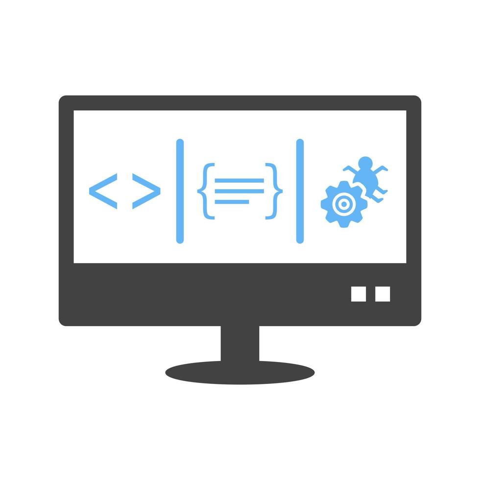 dashboard glyph blauw en zwart icoon vector