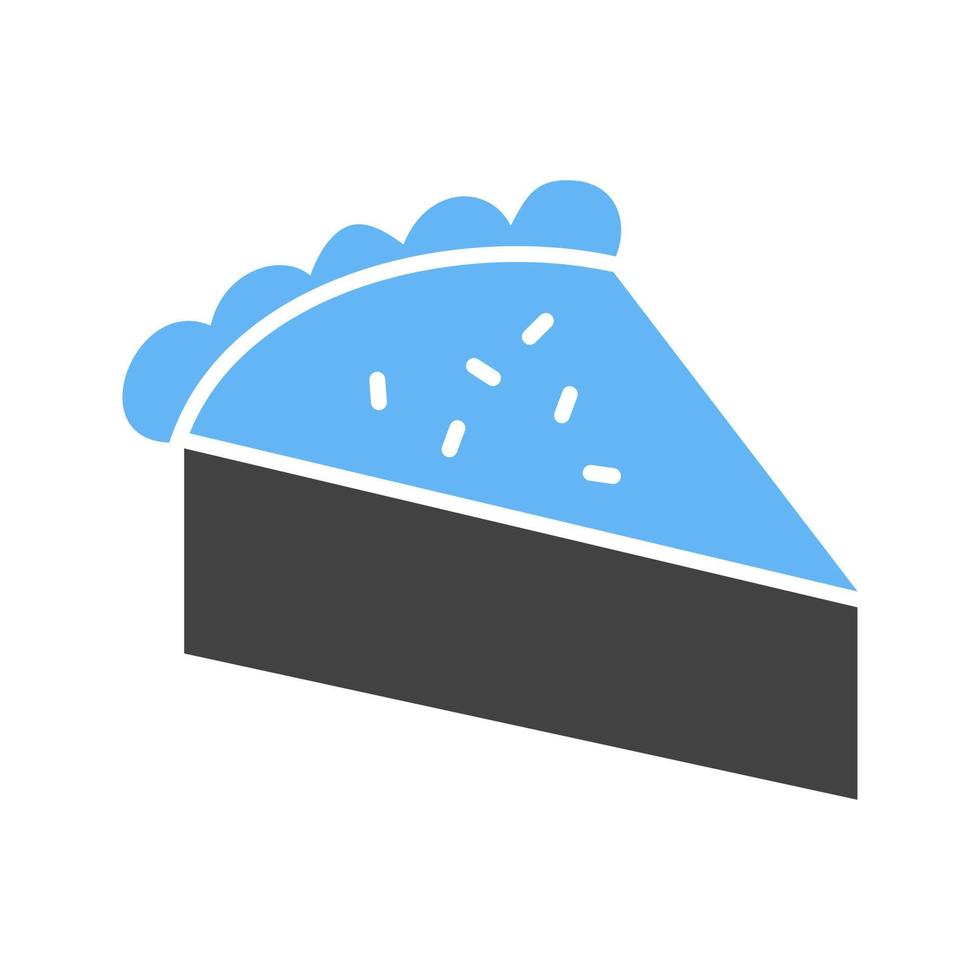 plak van taart glyph blauw en zwart icoon vector