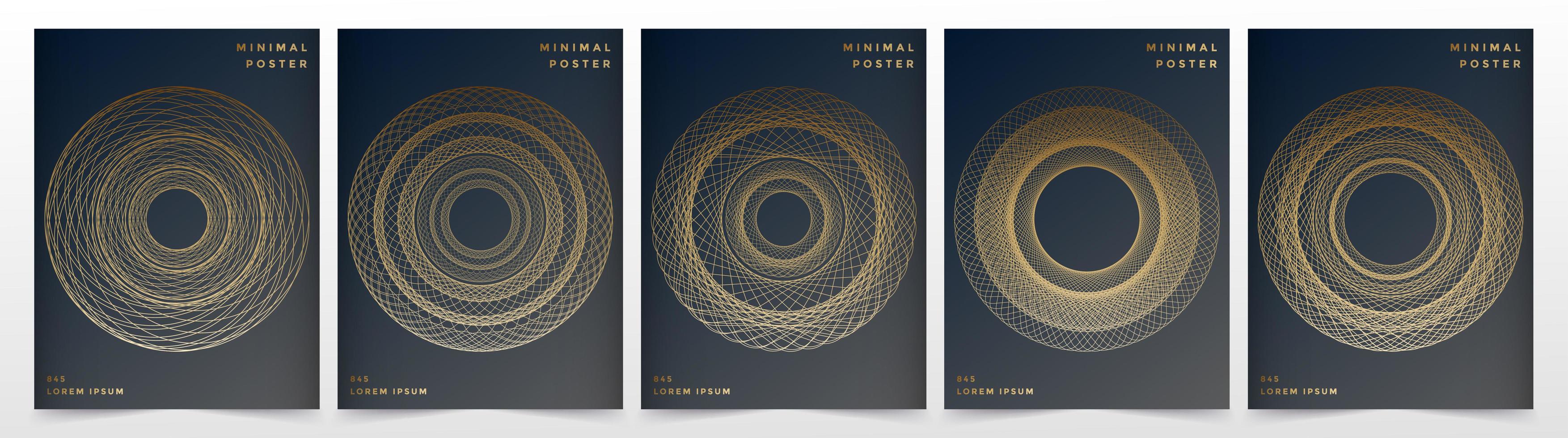 gouden circulaire ontwerp postercollectie vector