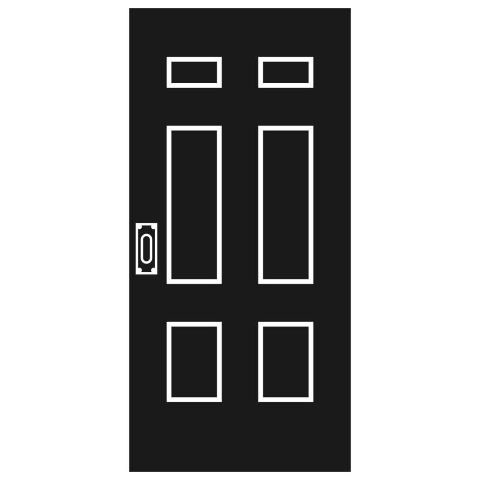 deur Ingang vector illustratie huis solide zwart. deuropening interieur Uitgang geïsoleerd wit en voorkant architectuur kamer