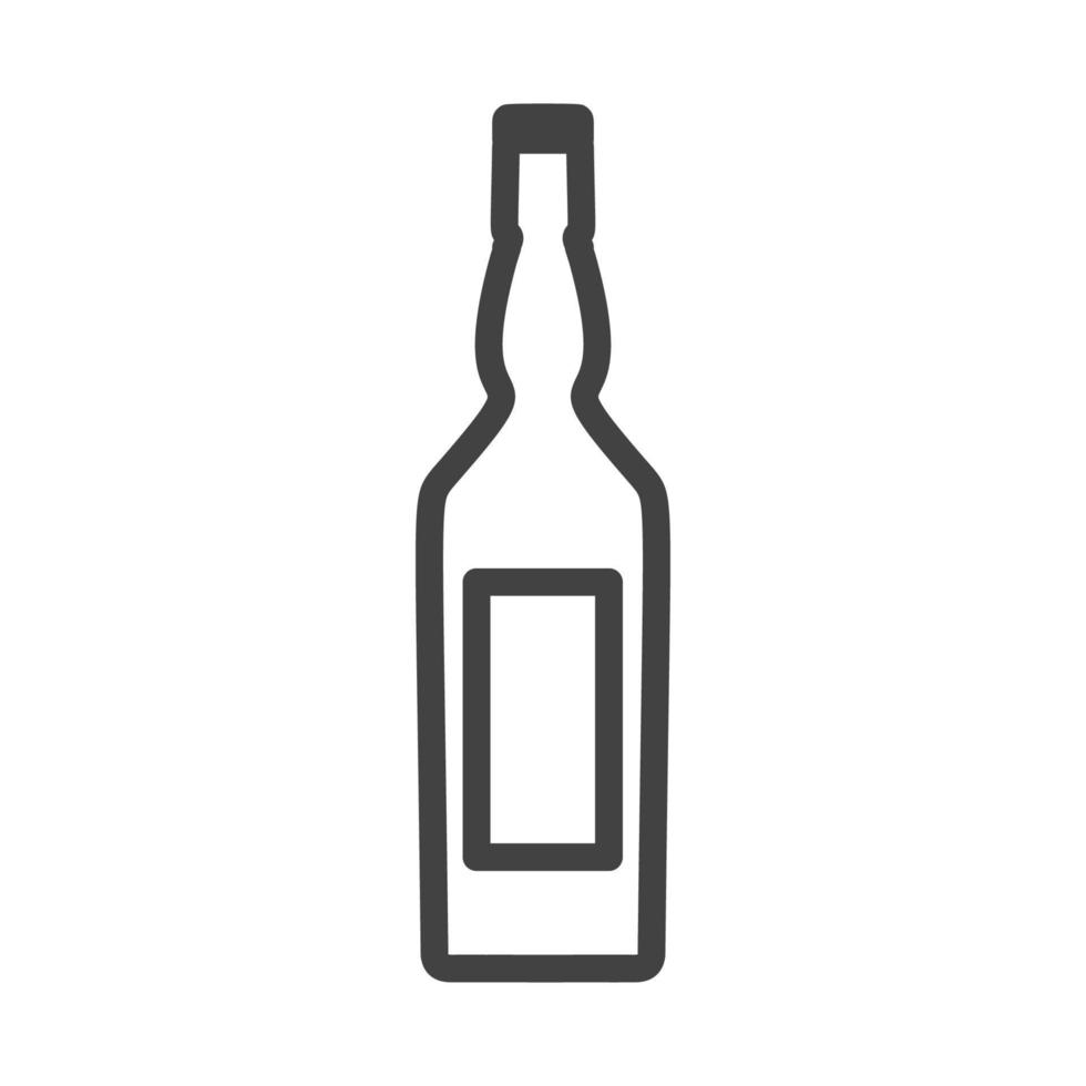 fles glas drinken vector illustratie icoon. vloeistof plastic houder drank symbool en alcohol bar etiket voorwerp. voedsel grafisch teken Frisdrank of bier geïsoleerd wit. schets Product silhouet blanco kroeg