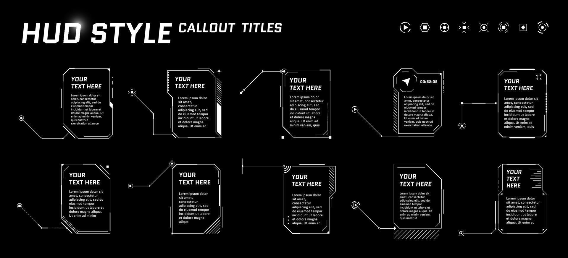 hud futuristische stijl uitroepen titels Aan zwart achtergrond. infographic telefoontje pijl doos bars en modern digitaal info verticaal kader lay-out Sjablonen. koppel fui en gui element set. vector illustratie