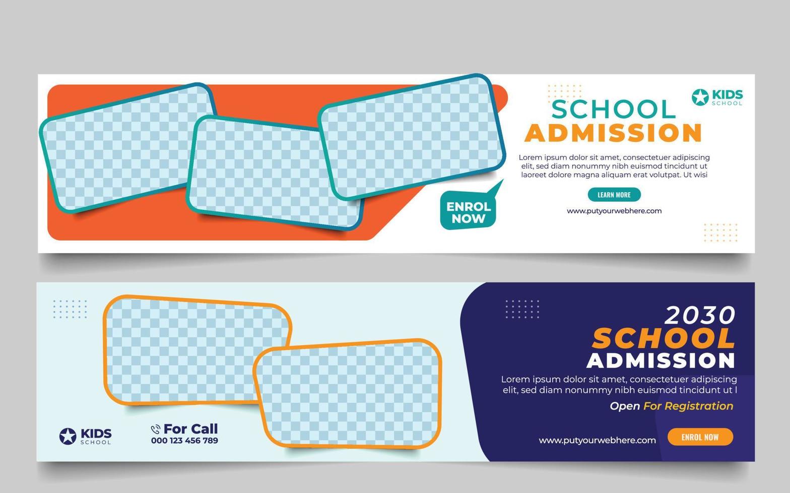 kleurrijk school- toelating folder sjabloon ontwerp. kinderen school- ontwerp voor poster, en spandoek. onderwijs folder vector sjabloon.