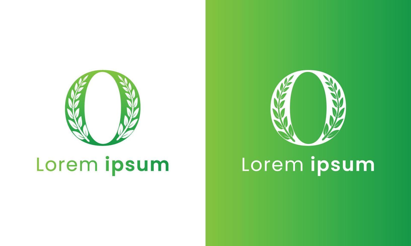 brief O logo met een creatief monogram blad concept voor de groen eco bedrijf vector