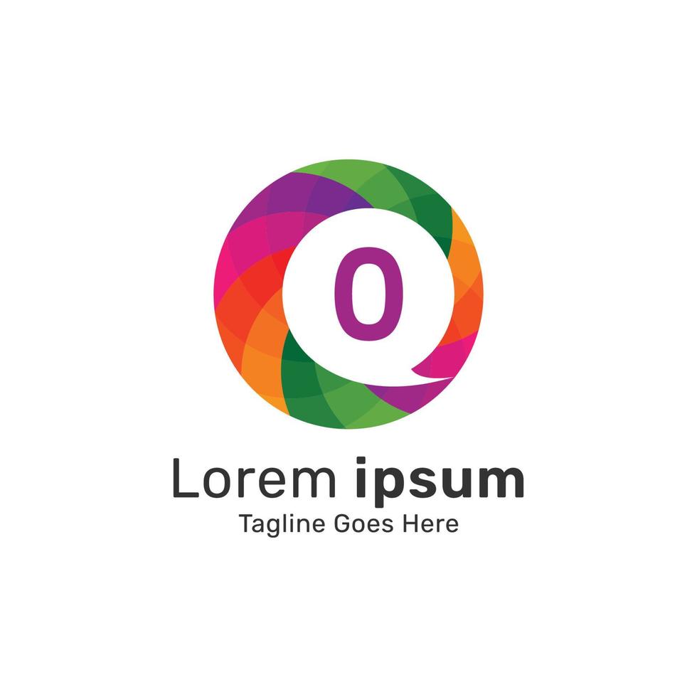 kleurrijk bericht babbelen met aantal 0 logo icoon en illustratie ontwerp vector
