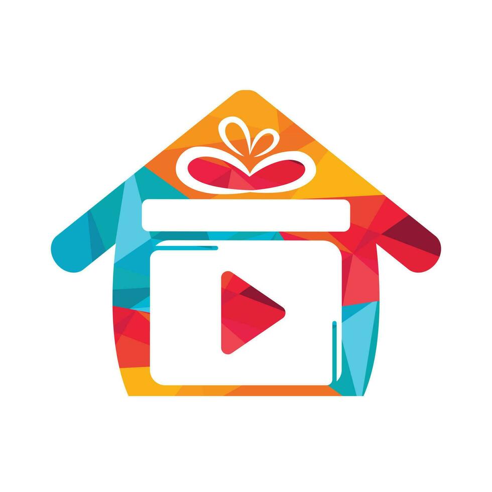 geschenk video logo sjabloon ontwerp. vector