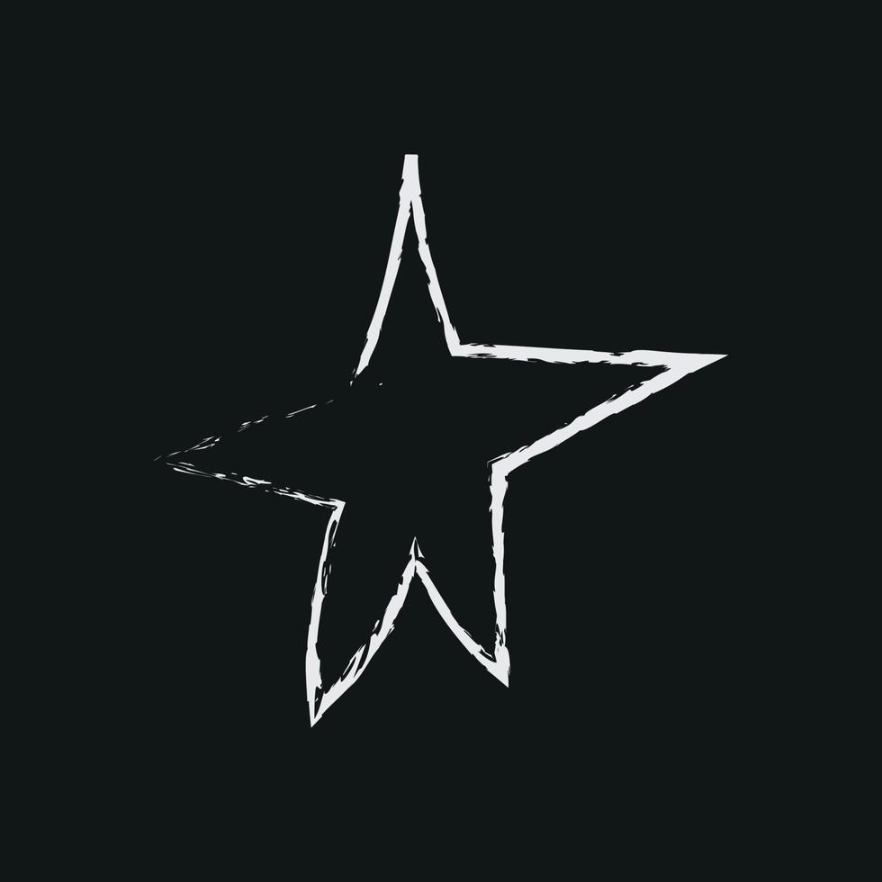 doodle kosmos illustratie in kinderachtige stijl. hand getekende abstracte ruimte ster. zwart en wit. vector